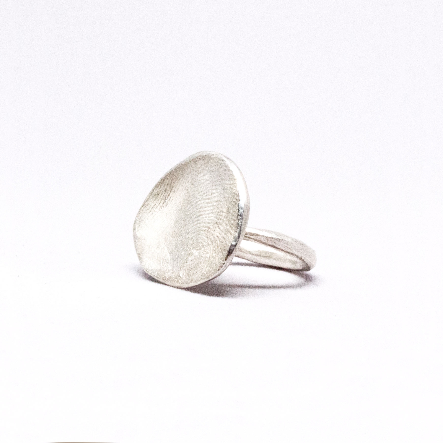 Individueller Ring aus 925er Silber mit Fingerabdruck